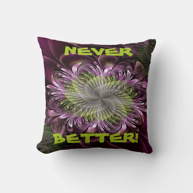 Fractal Flower Shaped Jewelry Purple-Red  Pillow (Front)