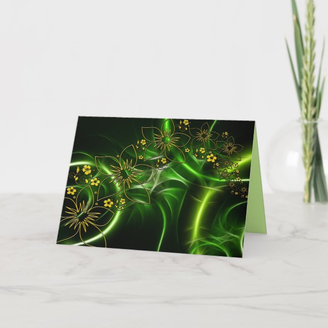 fractal flowers greeting card (Front)