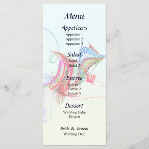 Fractal - Flying Bird Wedding Menu