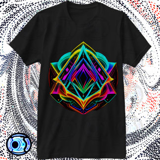 Fractal Form Abstract Geometric Triangle T-Shirt