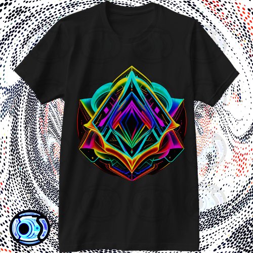 Fractal Form Abstract Geometric Triangle T_Shirt