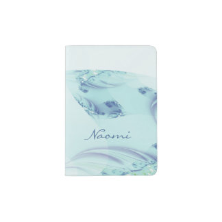 Fractal "Frozen Blue" Passport Holder