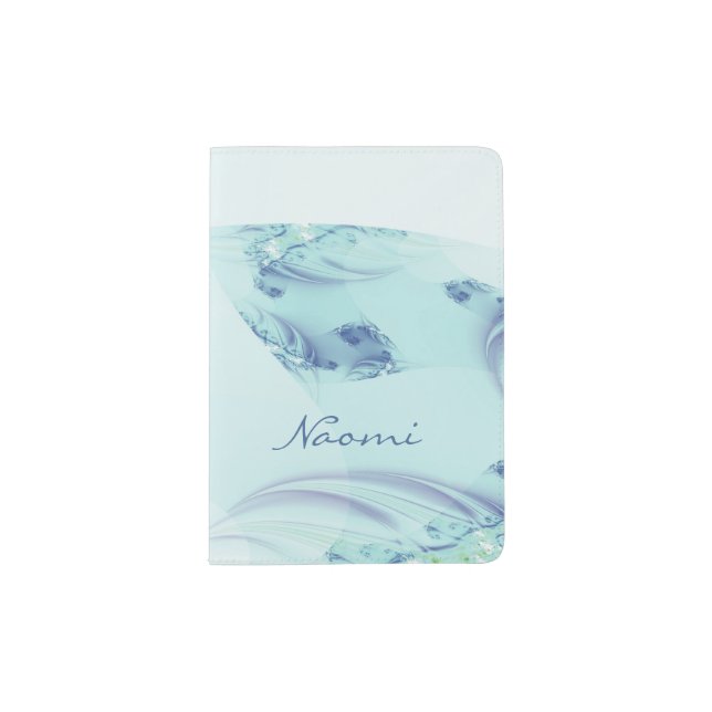 Fractal "Frozen Blue" Passport Holder (Front)