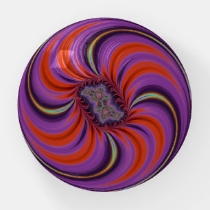 Fractal Fuschia Flower Purple and Red Paperweight