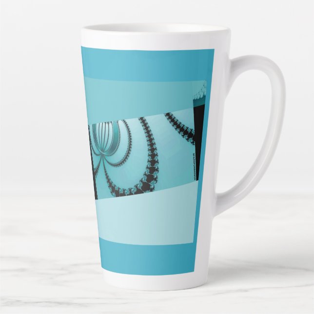 Fractal Garden azure Latte Mug (Right)