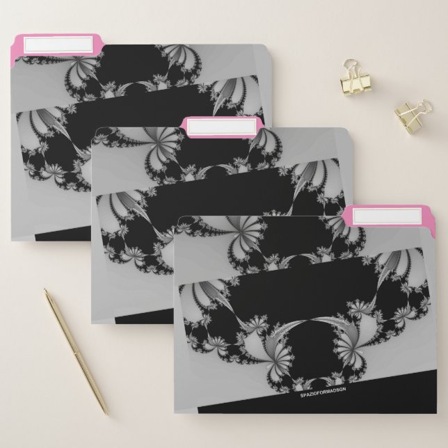 Fractal Garden gray & thulian  File Folder (Set)