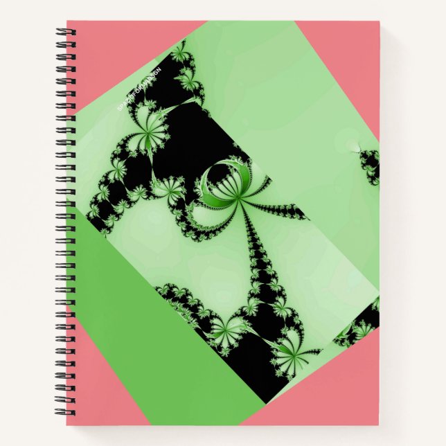 Fractal Garden green & creamy Notebook (Front)