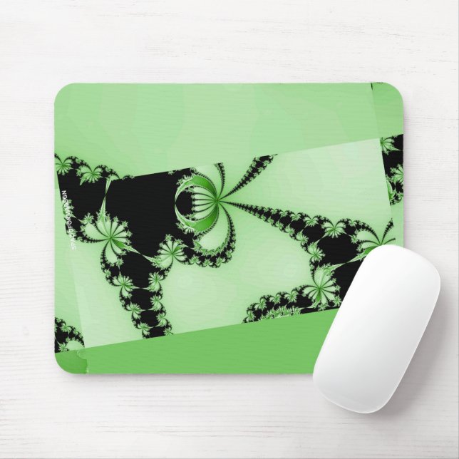 Fractal Garden green Mouse Pad (With Mouse)