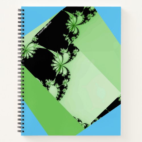 Fractal Garden lime  lagoon Notebook