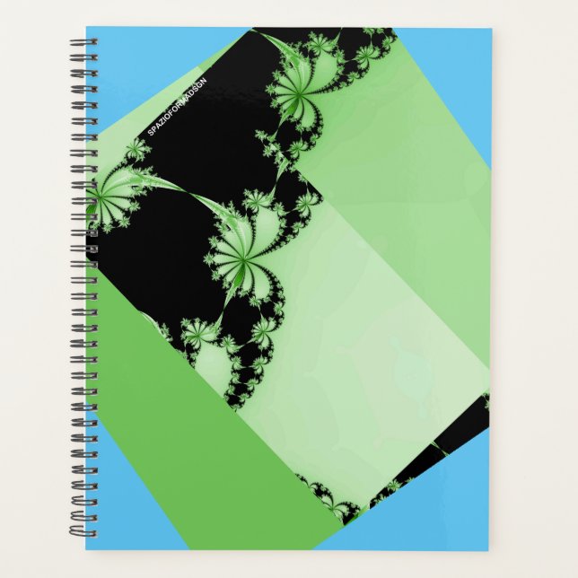 Fractal Garden lime & lagoon Planner (Front)