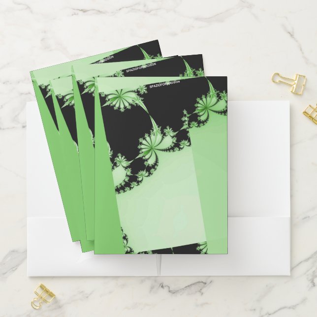 Fractal Garden lime & lagoon Pocket Folder (In Situ)