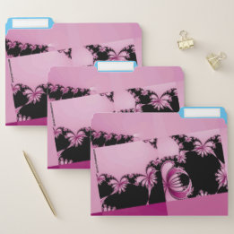 Fractal Garden pink & azure File Folder