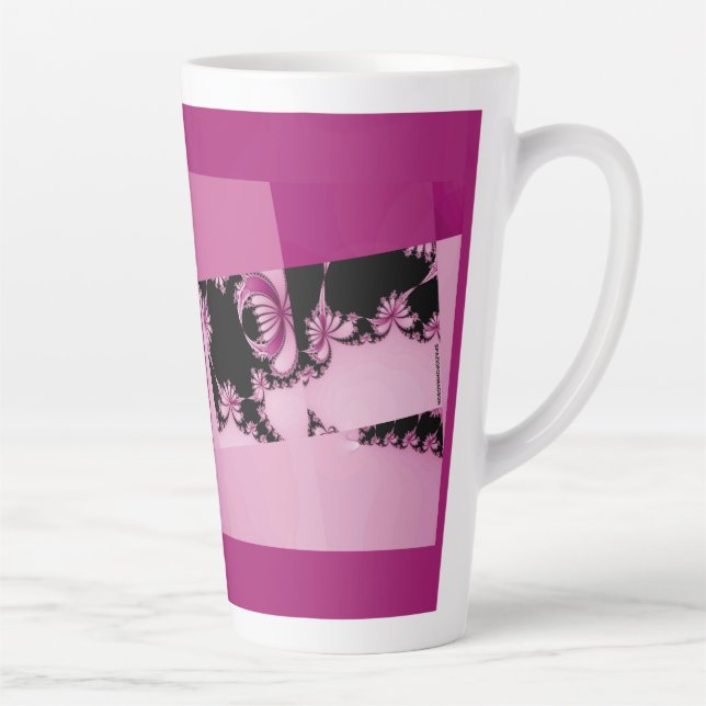 Fractal Garden pink Latte Mug (Right)