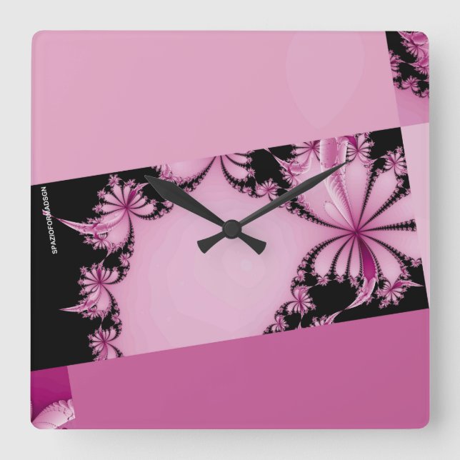 Fractal Garden thulian Square Wall Clock (Front)