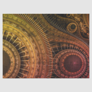 Fractal Gears Gold Abstract 16 Decoupage Tissue Paper