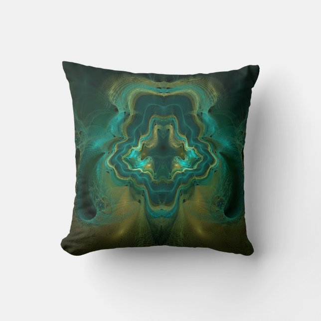 Fractal Geode Throw Pillow (Front)