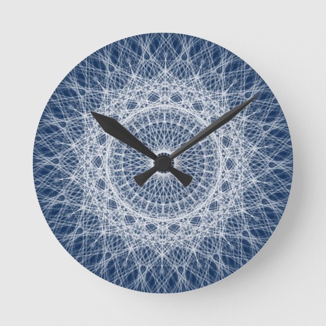 Fractal Geometric Spirograph Round Clock (Front)