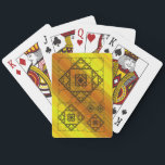 Fractal Geometry Classic Playing Cards<br><div class="desc">Three styles of hand-drawn fractals,  including Sierpinski triangles,  Apollonian gaskets,  and a similarly themed square design,  make up the layers of this geometric mandala,  overlaid onto a bright yellow and orange gradient.</div>