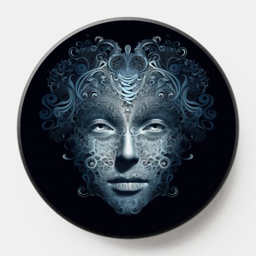 Fractal geometry female portrait PopSocket