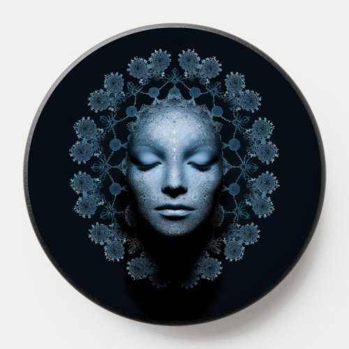 Fractal geometry female portrait PopSocket