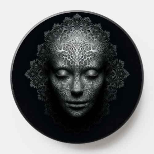 Fractal geometry female portrait PopSocket