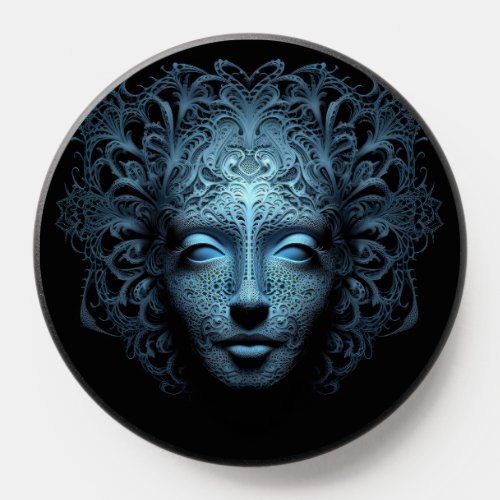 Fractal geometry female portrait PopSocket