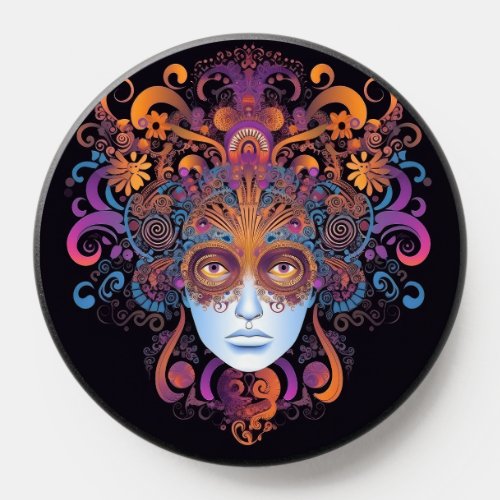 Fractal geometry female portrait PopSocket