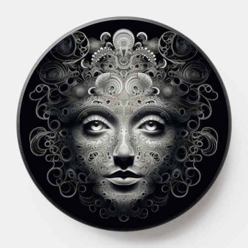 Fractal geometry female portrait PopSocket