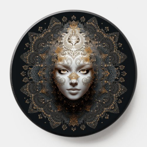 Fractal geometry female portrait PopSocket