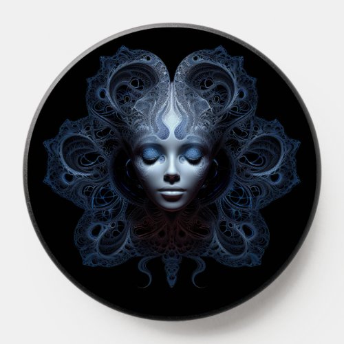 Fractal geometry female portrait PopSocket