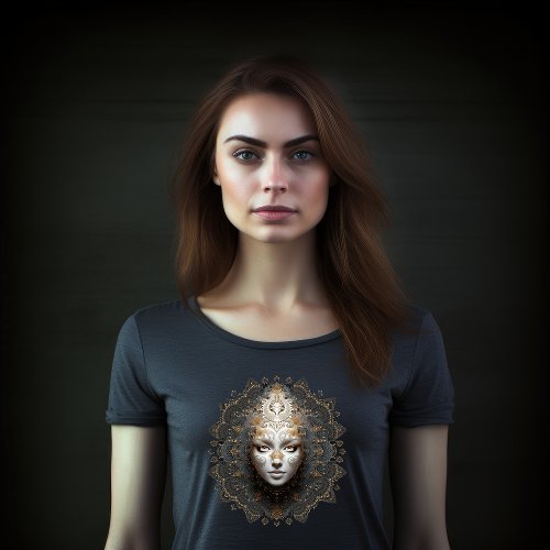 Fractal geometry female portrait T_Shirt