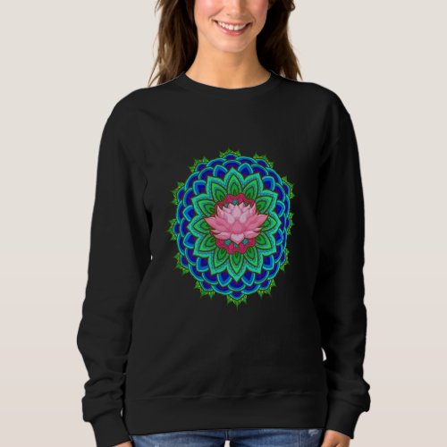 Fractal Geometry Spiritual Yoga Flower Lotus Manda Sweatshirt