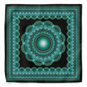 Fractal glowing framed mandala bandana