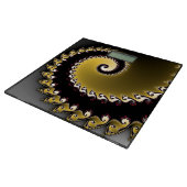 Fractal. Golden, silver, black. Bathroom Scale (Angled)