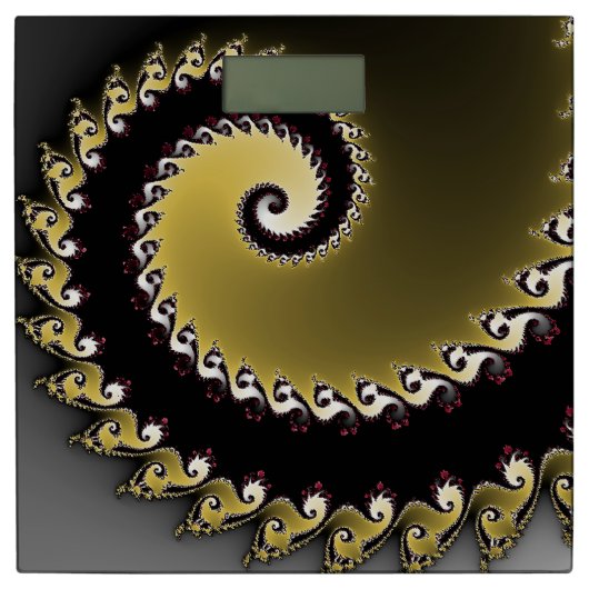 Fractal. Golden, silver, black. Bathroom Scale (Front)