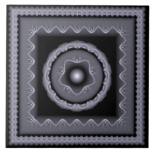 Fractal gray visionary decoration ceramic tile
