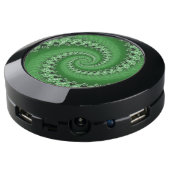 Fractal Green Double Spiral Charge Hub (Angled Back)