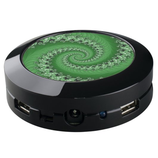 Fractal Green Double Spiral Charge Hub (Angled Back)