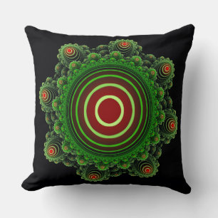 Fractal green fairy ornament throw pillow