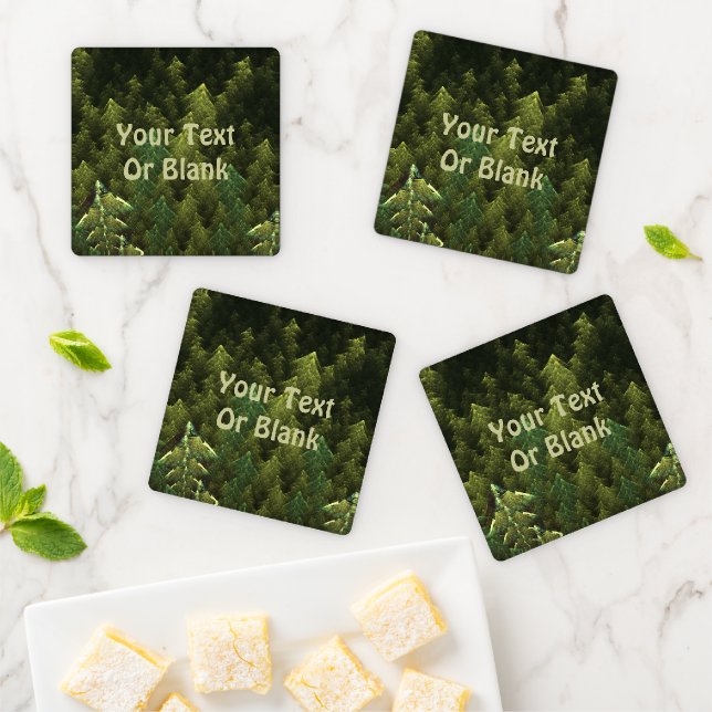 Fractal Green Forest Coaster Set (In Situ)