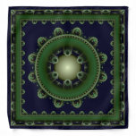 Fractal green framed decoration bandana