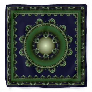 Fractal green framed decoration bandana