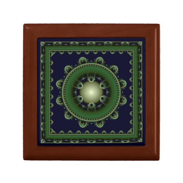 Fractal green framed decoration gift box (Front)