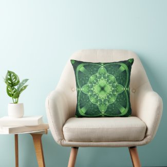 Fractal Green St Patrick's Day Lucky Shamrock