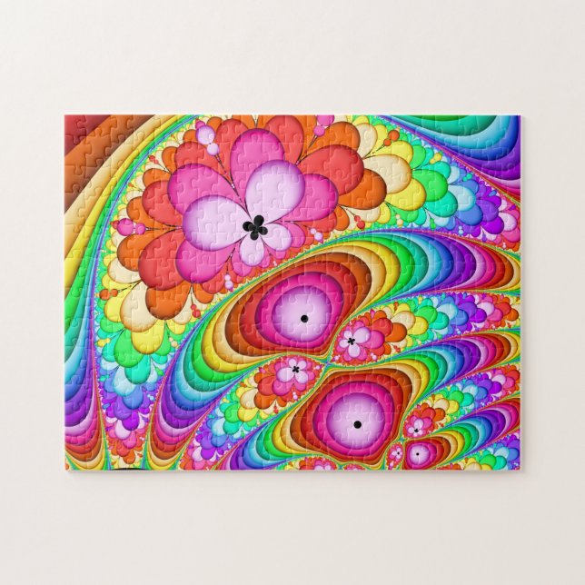 Fractal Groovy Trip Jigsaw Puzzle (Horizontal)