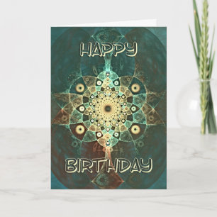 Fractal grunge birthday card