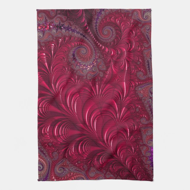 Fractal Heart  Kitchen Towel (Vertical)