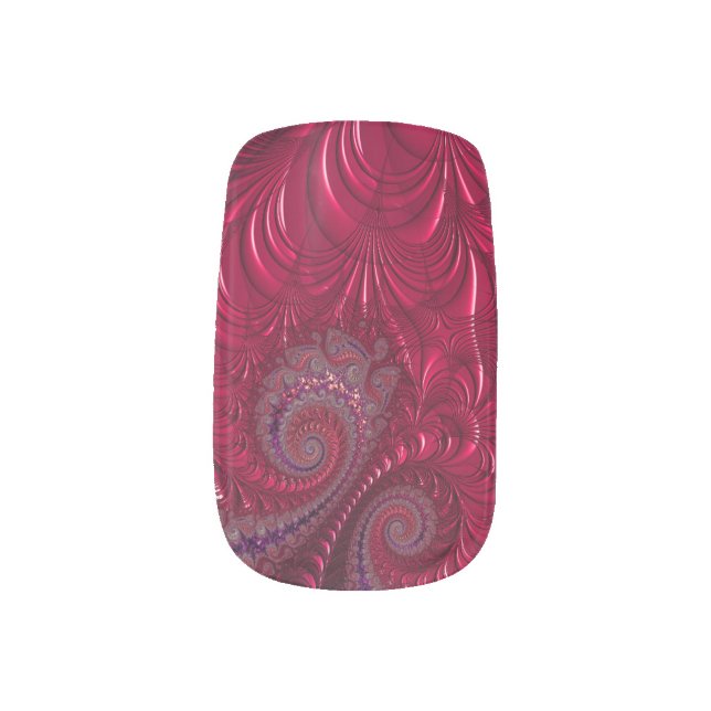 Fractal Heart Minx Nail Art (Left Thumb)