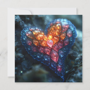 Fractal heart pattern Holiday Card