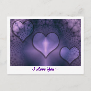 Fractal Hearts Purple Inmate Postcard